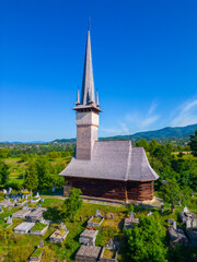 Poster - Wooden Church St. Archangels in the village Plopis in Romania