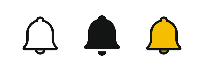 Leinwandbilder - Notification bell icon set. Alarm icon symbol collection , incoming inbox message sign logo. ringing bells icon sign in flat style. vector illustration