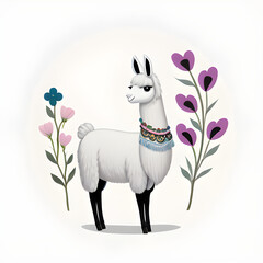 llama with flower