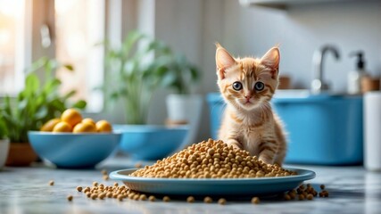 Wall Mural - cat in a bowl