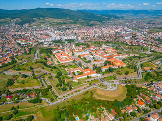 Wall Mural - Panorama view of Romanian town Alba Iulia