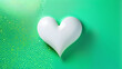 Whimsical White Hearts: Heart-Shaped Patterns on Green Background(Generative AI)