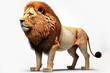 3D furry forest lion with beautiful colors and white background. with Generative AI technology	