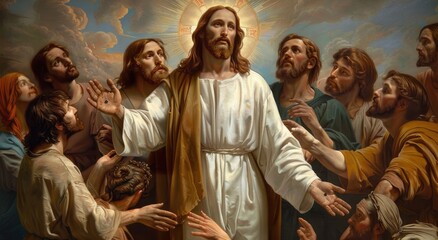 Wall Mural - The resurrection of Jesus Christ: a profound event in christianity, as described in the bible, symbolizing hope, redemption, and faith in the divine power of spiritual renewal and eternal life
