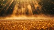 Radiant beams of golden light reflecting off a field  AI generated illustration