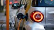 Site of innovation as electric car charges up  AI generated illustration