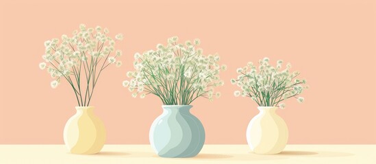 Poster - Three vases filled with beautiful flowers grace a table, adding a touch of nature to the interior design of the room