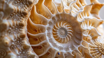 The intricate details of a seashell  AI generated illustration