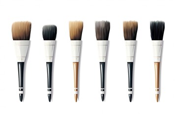 Aufkleber - set of paint brush vector in white background, Colorful brush set vector illustration in blank background
