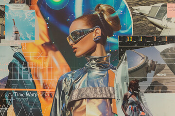 Stellar Styles Metallic Textures and Holographic Patterns in Space Inspired Collage