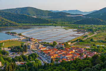 Poster - Aerial view of Croatian town Ston