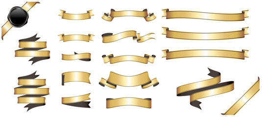 Wall Mural - gold ribbon banner design material