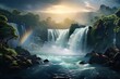 a green nature river waterfall jungle paradise