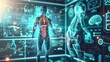 © Tida - Anatomical human body with highlighted organs analysis - 3D render of a transparent human body with illuminated organs showcasing medical diagnostics and human anatomy