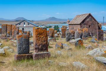 Poster - Noratus cemetery with Khachkars - ancient tombstones in Armenia