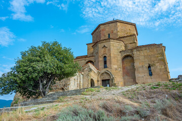 Sticker - Jvari Monastery during a sunny day in georgia