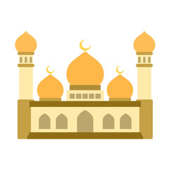 Wall Mural - Mosque vector icon. Colored mosque icon for sign, symbol or decoration. Mosque for ramadan celebration or islamic design. Muslim worship building icon illustration