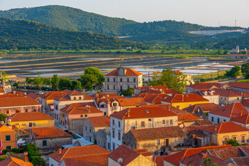 Poster - Aerial view of Croatian town Ston