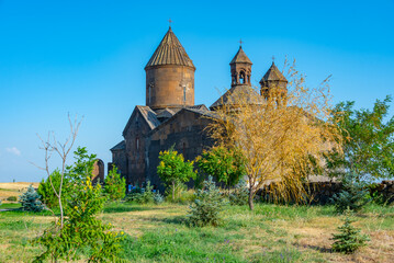 Summer day at Saghmosavank monastery in Armenia