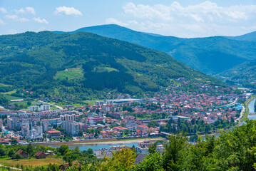 Wall Mural - Panorama of Bosnian town Gorazde