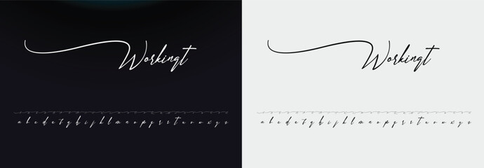 Wall Mural - Font Handwritten Signature Brush Font Type Font lettering handwritten