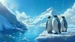 Glacial bay, penguin escapade, icy playtime