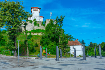 Poster - Gradacac castle overlooking the town in Bosnia and Herzegovina