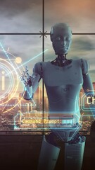 Wall Mural - visualization of the work of corporate artificial intelligence.
