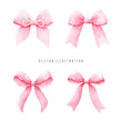Coquette Pink Ribbon, Vector illustration
