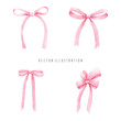 Coquette Pink Ribbon, Vector illustration