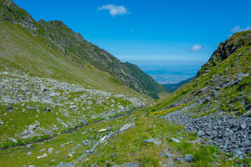 Poster - Valley leading to Balea lake in Romania