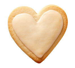 Wall Mural - Heart shaped cookie with glaze isolated on transparent background