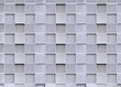 Geometric square pattern background of blank expanded aluminium grating decoration on exterior building wall in modern style