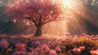 Sunlit Cherry Blossom Wonderland