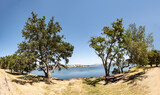 Fototapeta Uliczki - landscape of Lake Cachuma and surrounding mountains in California
