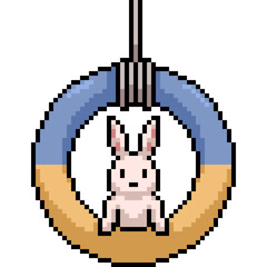 Canvas Print - pixel art of rabbit play ring