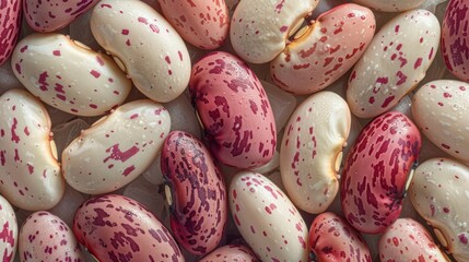 Wall Mural - borlotti beans, speckled pink and cream patterns. 