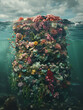 © Chaiyo - Future oceans burdened by the weight of discarded clothes witness the rise of environmental heroes who turn waste into wearable treasures turning the tide against pollution. Generative ai.