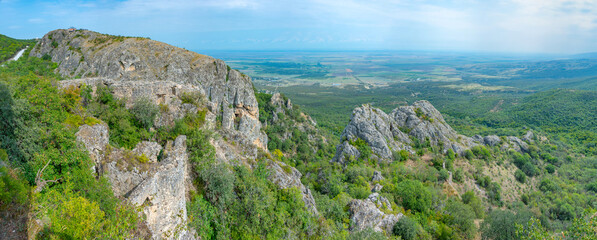 Canvas Print - Panorama view of Khornabuji Castle in Georgia