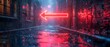 Gritty cyberpunk alley with neon lights in a futuristic city setting. Concept Cyberpunk, Futuristic City, Neon Lights, Alley Scene, Gritty Atmosphere