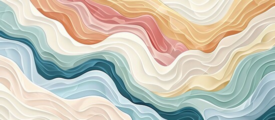 Wall Mural - A mesmerizing Azure marble texture with fluid waves and a rainbow of colors resembling a geological phenomenon. The electric blue, magenta, and aqua hues create a unique artistic pattern