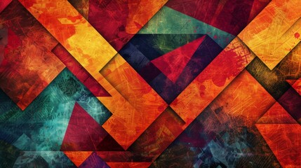 Wall Mural - A colorful batik texture background with geometric shapes, great for a modern and artistic design
