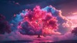A 3D render of a colorful cloud with glowing neon, symbolizing the essence of life