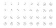 © Chelpanoff - 360 rotation angles icon set in flat design with elements for web site design and mobile apps. 60, 45 turn around spin signs or turn pictograms isolated. Full rotation circle.
