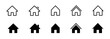 © Chelpanoff - Web home icon set for websites and apps. Simple house symbol. Flat real estate sign. Main page pictogram in filled, thin line, outline and stroke style. Isolated illustration.