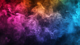 Fototapeta Perspektywa 3d - Hypnotic dance of colorful smoke patterns against darkness. AI Generative.