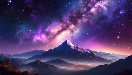 galaxy milky way with purple nebula