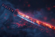 Glowing Katana Sword with Fiery Blade