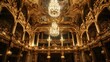 A grand opera house with ornate balconies and chandeliers  AI generated illustration
