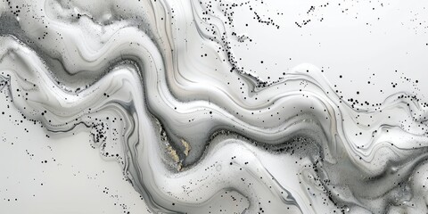 Sticker - White marble mural with subtle glitter scattered across, set on a white background.